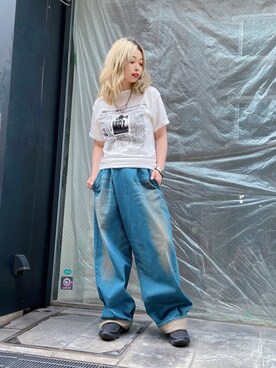 「ISAMU KATAYAMA BACKLASH（イサムカタヤマバックラッシュ）のアイテム」を使った、runaさん（レディース・159cm）の夏コーディネート