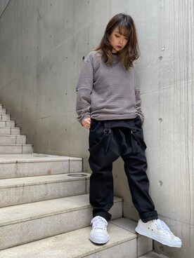 「ISAMU KATAYAMA BACKLASH（イサムカタヤマバックラッシュ）のアイテム」を使った、runaさん（レディース・159cm）の秋コーディネート
