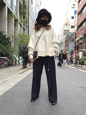 「backlash」｜「アイテム（帽子）」を使った、runaさん（レディース・159cm）の秋コーディネート