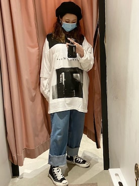 「TAKAHIROMIYASHITATheSoloIst.（タカヒロミヤシタザソロイスト）のアイテム（トップス）」を使った、runaさん（レディース・159cm）の春コーディネート