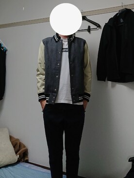 「BEAMS（ビームス）のアイテム（スタジャン）」を使った、ojisandesuさん（メンズ・182cm）の夏コーディネート