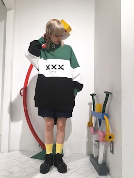「soe（ソーイ）のアイテム」を使った、Hikaru Shimizuさん（レディース・165cm）の夏コーディネート