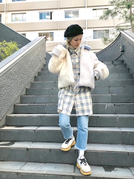 「Chica（チカ）のアイテム」を使った、Hikaru Shimizuさん（レディース・165cm）の冬コーディネート
