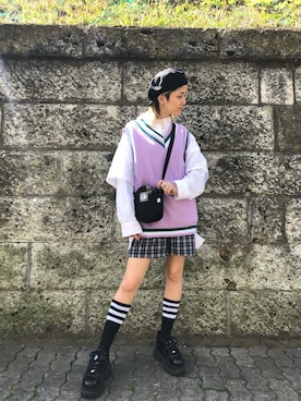 「Chica（チカ）のアイテム」を使った、Hikaru Shimizuさん（レディース・165cm）の春コーディネート
