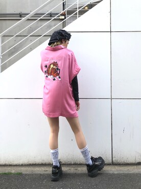 「Chica（チカ）のアイテム」を使った、Hikaru Shimizuさん（レディース・165cm）の春コーディネート