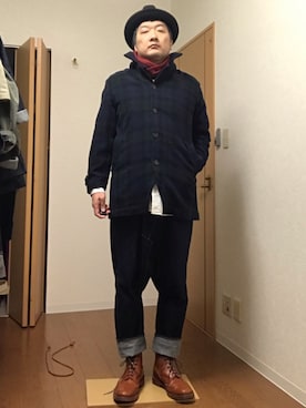 「DRAKE'S（ドレイクス）のアイテム（その他）」を使った、ikutaroさん（メンズ・177cm）の冬コーディネート