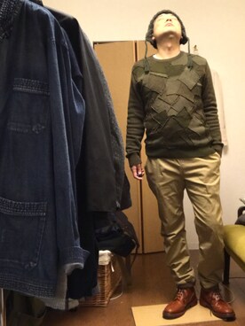 「JUNYA WATANABE MAN（ジュンヤワタナベマン）のアイテム（ニット/セーター）」を使った、ikutaroさん（メンズ・177cm）の冬コーディネート