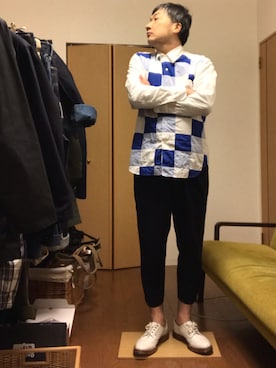 「GANRYU（ガンリュウ）のアイテム（トップス）」を使った、ikutaroさん（メンズ・177cm）の春コーディネート