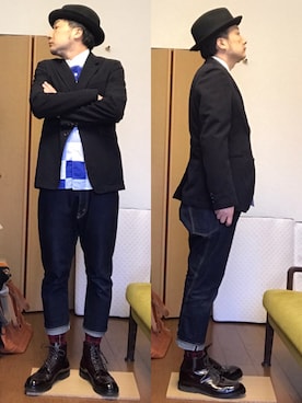 「GANRYU（ガンリュウ）のアイテム（トップス）」を使った、ikutaroさん（メンズ・177cm）の春コーディネート