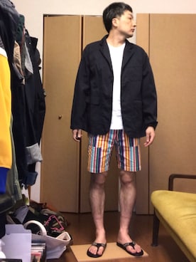 「HEAD PORTER PLUS（ヘッドポータープラス）のアイテム」を使った、ikutaroさん（メンズ・177cm）の夏コーディネート
