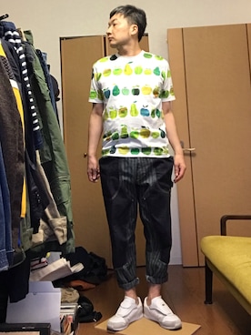 「JUNYA WATANABE MAN（ジュンヤワタナベマン）のアイテム（Tシャツ/カットソー）」を使った、ikutaroさん（メンズ・177cm）の夏コーディネート