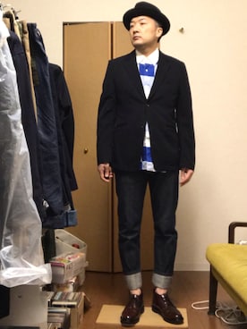 「GANRYU（ガンリュウ）のアイテム（トップス）」を使った、ikutaroさん（メンズ・177cm）の秋コーディネート