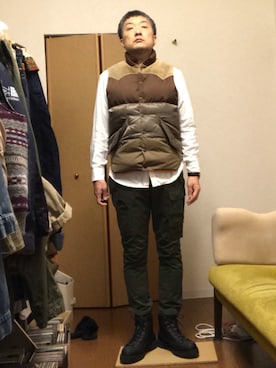 「GANRYU（ガンリュウ）のアイテム（ジャケット/アウター）」を使った、ikutaroさん（メンズ・177cm）の冬コーディネート