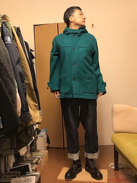 「Gosha Rubchinskiy（ゴーシャラブチンスキー）のアイテム（ジャケット/アウター）」を使った、ikutaroさん（メンズ・177cm）の冬コーディネート