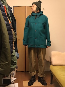 「Gosha Rubchinskiy（ゴーシャラブチンスキー）のアイテム（ジャケット/アウター）」を使った、ikutaroさん（メンズ・177cm）の冬コーディネート