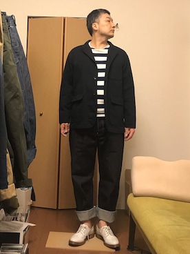 「TENDER（テンダー）のアイテム」を使った、ikutaroさん（メンズ・177cm）の春コーディネート