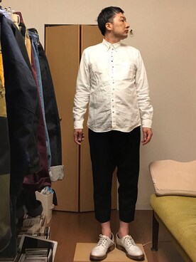 「GANRYU（ガンリュウ）のアイテム（スラックス）」を使った、ikutaroさん（メンズ・177cm）の春コーディネート