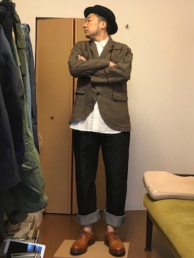 「TENDER（テンダー）のアイテム」を使った、ikutaroさん（メンズ・177cm）の春コーディネート