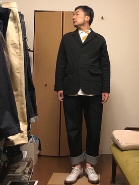 「TENDER（テンダー）のアイテム」を使った、ikutaroさん（メンズ・177cm）の春コーディネート