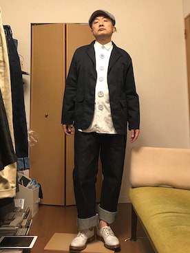 「TENDER（テンダー）のアイテム」を使った、ikutaroさん（メンズ・177cm）の春コーディネート