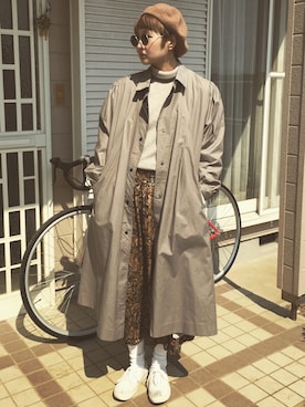 「PAR ICI（パーリッシィ）のアイテム（帽子）」を使った、miccco.さん（レディース・158cm）の冬コーディネート