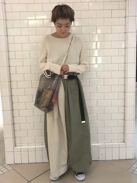 「CONVERSE（コンバース）のCONVERSE ALL STAR　ハイカットスニーカー（スニーカー）」を使った、miccco.さん（レディース・158cm）の春コーディネート