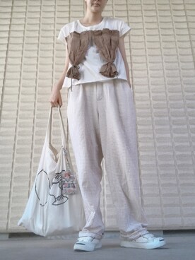 「eiπe （イーペ）のアイテム（トップス）」を使った、miccco.さん（レディース・157cm）の夏コーディネート