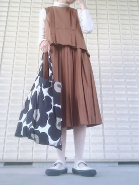 「chambre de charme（シャンブルドゥシャーム）のアイテム（ワンピース）」を使った、miccco.さん（レディース・157cm）の秋コーディネート