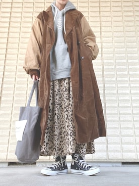 「CONVERSE（コンバース）のCONVERSE ALL STAR　ハイカットスニーカー（スニーカー）」を使った、miccco.さん（レディース・157cm）の秋コーディネート