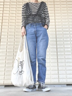 「CONVERSE（コンバース）のCONVERSE ALL STAR　ハイカットスニーカー（スニーカー）」を使った、miccco.さん（レディース・157cm）の冬コーディネート