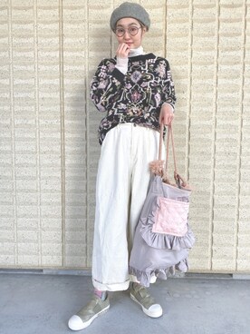 「RORO（ロロ）のアイテム」を使った、miccco.さん（レディース・157cm）の冬コーディネート