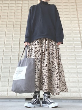 「CONVERSE（コンバース）のCONVERSE ALL STAR　ハイカットスニーカー（スニーカー）」を使った、miccco.さん（レディース・157cm）の冬コーディネート