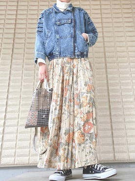 「CONVERSE（コンバース）のCONVERSE ALL STAR　ハイカットスニーカー（スニーカー）」を使った、miccco.さん（レディース・157cm）の冬コーディネート