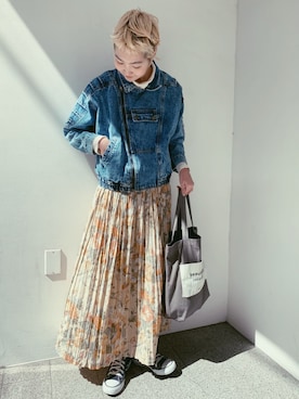 「CONVERSE（コンバース）のCONVERSE ALL STAR　ハイカットスニーカー（スニーカー）」を使った、miccco.さん（レディース・157cm）の春コーディネート