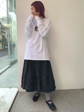 「靴下屋（クツシタヤ）の靴下屋/ 30デニール プレミアムタイツ M～Lサイズ（タイツ/ストッキング）」を使った、miccco.さん（レディース・157cm）の春コーディネート