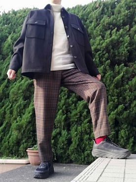 「UNIQLO（ユニクロ）の50色ソックス（消臭機能付き）（ソックス/靴下）」を使った、HIROTOさん（メンズ・175cm）の冬コーディネート