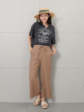 「Factor=（ファクターイコール）のアイテム（帽子）」を使った、Factor= modelさん（レディース・162cm）の夏コーディネート