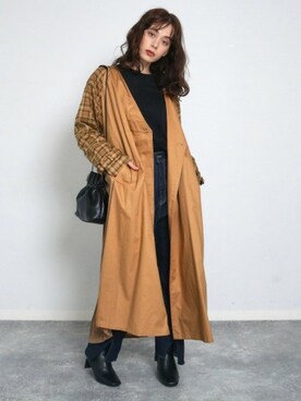 「Factor=（ファクターイコール）のアイテム（ジャケット/アウター）」を使った、Factor= modelさん（レディース・160cm）の秋コーディネート