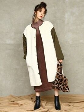 「Factor=（ファクターイコール）のアイテム（ジャケット/アウター）」を使った、Factor= modelさん（レディース・160cm）の秋コーディネート