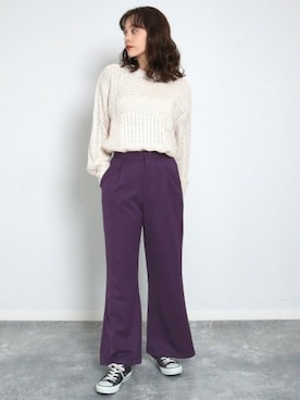 「Factor=（ファクターイコール）のアイテム（パンツ）」を使った、Factor= modelさん（レディース・160cm）の秋コーディネート