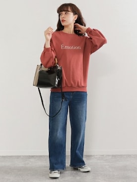 「Factor=（ファクターイコール）のアイテム（バッグ）」を使った、Factor= modelさん（レディース・160cm）の冬コーディネート