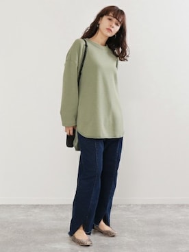 「Factor=（ファクターイコール）のアイテム（トップス）」を使った、Factor= modelさん（レディース・166cm）の春コーディネート