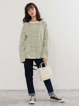 「Factor=（ファクターイコール）のアイテム（バッグ）」を使った、Factor= modelさん（レディース・160cm）の冬コーディネート