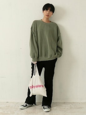 「Factor=（ファクターイコール）のアイテム（トップス）」を使った、Factor= modelさん（レディース・164cm）の秋コーディネート