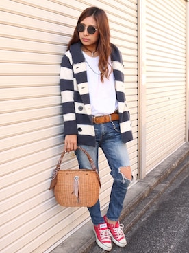 「TODAYFUL（トゥデイフル）のアイテム（ピーコート）」を使った、LittlePanteaさん（レディース・158cm）の冬コーディネート