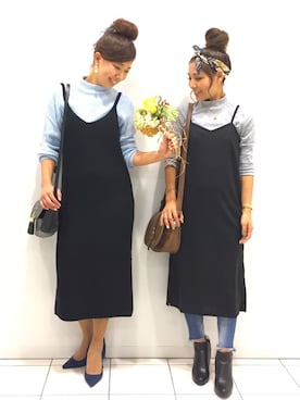 「Ungrid（アングリッド）のフレイドヘムストスリ（デニムパンツ）」を使った、LittlePanteaさん（レディース・158cm）の冬コーディネート