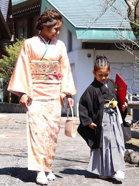 「ハグマグ」｜「アイテム（浴衣）」を使った、LittlePanteaさん（レディース・158cm）の春コーディネート
