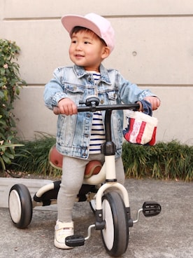 「ハグマグ」｜「アイテム（ジャケット/アウター）」を使った、LittlePanteaさん（キッズ・80cm）の春コーディネート