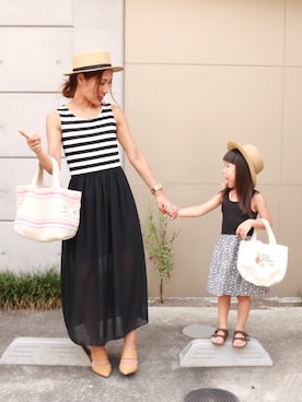 「ハグマグ」｜「アイテム（帽子）」を使った、LittlePanteaさん（レディース・158cm）の夏コーディネート