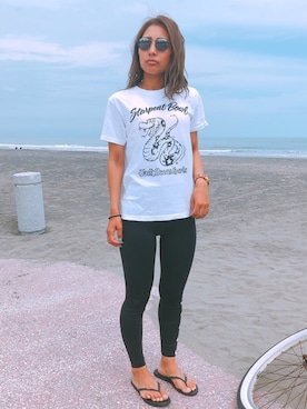 「スポーツミックス」｜「アイテム（ビーチサンダル）」を使った、LittlePanteaさん（レディース・157cm）の春コーディネート